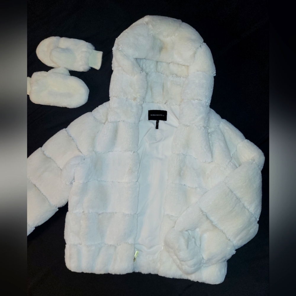 Faux fur double pocket  coat